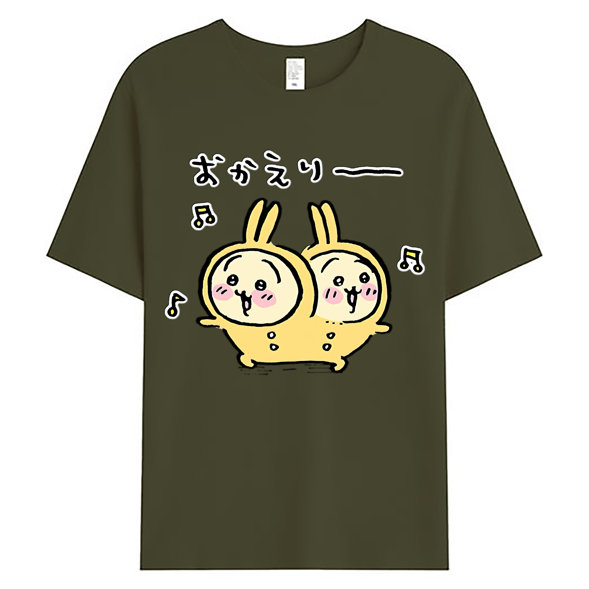 （画像用） ちいかわ うさぎ Chii-kawa usagi 綿100％ メンズ半袖Tシャツ｜肌触りやわらか＆通気性